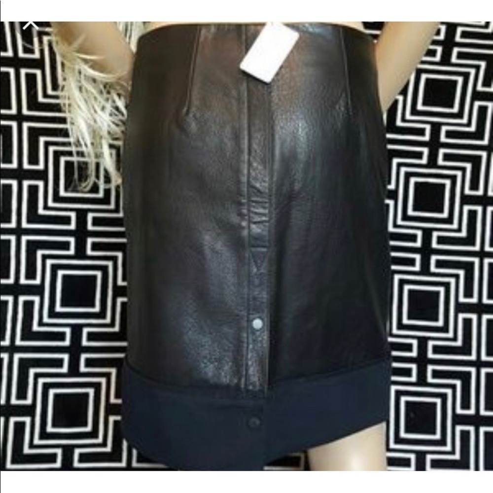 A.L.C. Black leather skirt - Picture 2 of 6